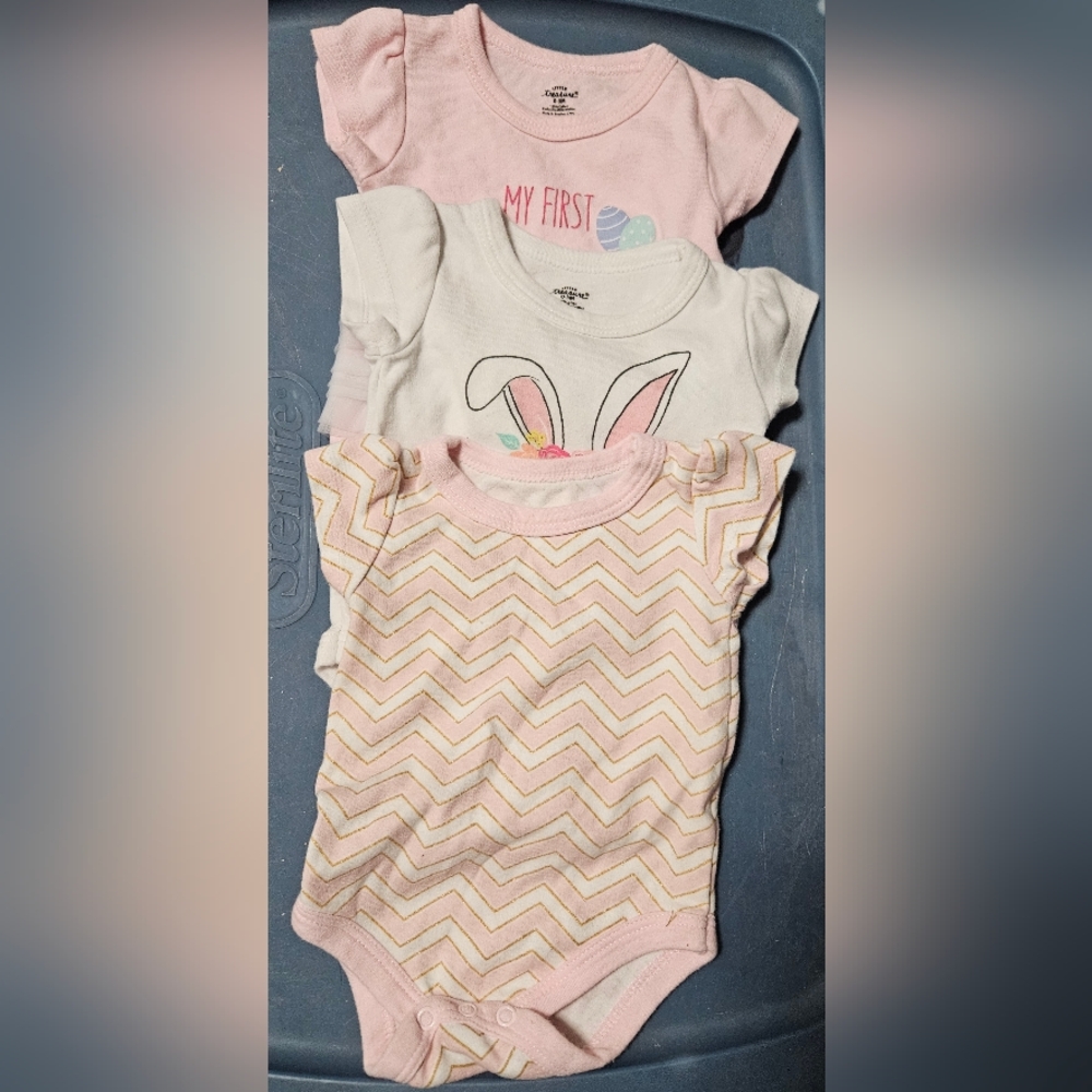 0-3 Month Easter Little Treasures Bodysuit Sets 3 Piece